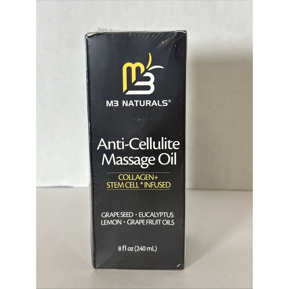 M3 Naturals Anti-Cellulite Massage Oil Collagen Grapeseed Eucalyptus 8 fl oz